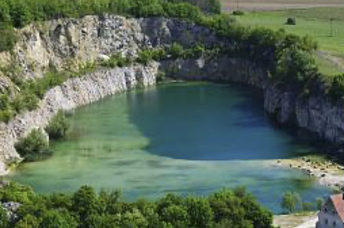 Flooded limestone quarry